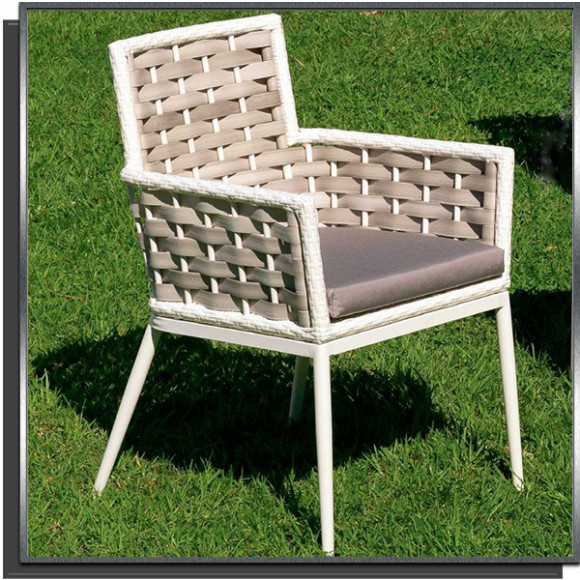 Chaise en fibre synthétique VIENA coussin LISO GRIS AGATA 607